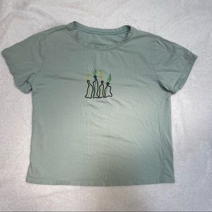 shein green plant t shirt